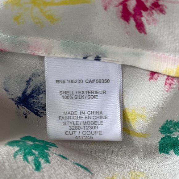 🌴 JOIE Aruna Silk Palm Sleeveless Blouse, Small. - Picture 6 of 7